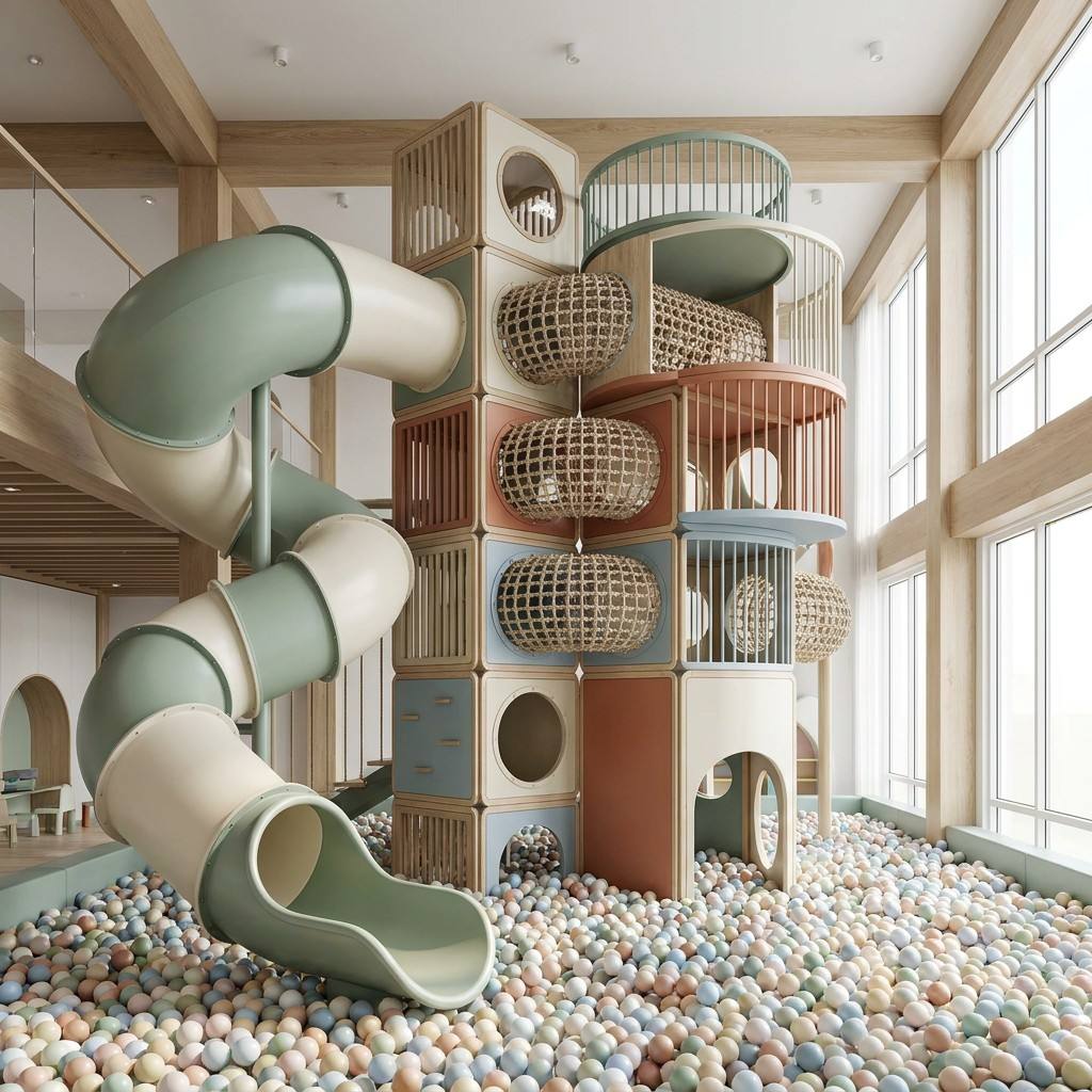 Kids Outdoor Climbing Frame - 미니멀리스트 실내 놀이터, 모듈식 소프트 플레이,