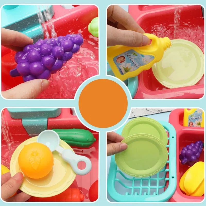 주방 장난감 플라스틱 식기 세척 싱크대 세트, 어린이  - Kids Outdoor Kitchen Accessories 리뷰 및 가격